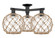 Arcadia Three Light Semi-Flush Mount in Matte Black (405|716-3F-BK-G122-10RB)