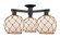 Arcadia Three Light Semi-Flush Mount in Matte Black (405|716-3F-BK-G121-8RB)