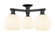 Arcadia Three Light Semi-Flush Mount in Matte Black (405|716-3F-BK-G1217-8WV)