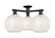 Arcadia Three Light Semi-Flush Mount in Matte Black (405|716-3F-BK-G1216-10WM)