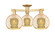 Arcadia Three Light Semi-Flush Mount in Brushed Brass (405|716-3F-BB-G128-8)