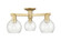 Arcadia Three Light Semi-Flush Mount in Brushed Brass (405|716-3F-BB-G124-6)
