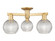 Arcadia Three Light Semi-Flush Mount in Brushed Brass (405|716-3F-BB-G122C-6CL)