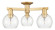 Arcadia Three Light Semi-Flush Mount in Brushed Brass (405|716-3F-BB-G122-6)