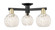 Arcadia Three Light Semi-Flush Mount in Black Antique Brass (405|716-3F-BAB-G1216-6WM)