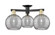 Arcadia Three Light Semi-Flush Mount in Black Antique Brass (405|716-3F-BAB-G1213-8SM)