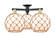Arcadia Three Light Semi-Flush Mount in Black Antique Brass (405|716-3F-BAB-G121-10RB)