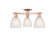 Arcadia Three Light Semi-Flush Mount in Antique Copper (405|716-3F-AC-G381)
