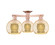 Arcadia Three Light Semi-Flush Mount in Antique Copper (405|716-3F-AC-G128-8)
