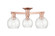 Arcadia Three Light Semi-Flush Mount in Antique Copper (405|716-3F-AC-G124-6)