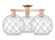 Arcadia Three Light Semi-Flush Mount in Antique Copper (405|716-3F-AC-G122-10RW)