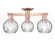 Arcadia Three Light Semi-Flush Mount in Antique Copper (405|716-3F-AC-G1215-6)