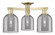 Arcadia Three Light Semi-Flush Mount in Antique Brass (405|716-3F-AB-G558-6SM)
