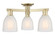 Arcadia Three Light Semi-Flush Mount in Antique Brass (405|716-3F-AB-G441)