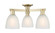 Arcadia Three Light Semi-Flush Mount in Antique Brass (405|716-3F-AB-G381)
