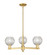 Arcadia Three Light Pendant in Satin Gold (405|716-3CR-SG-G122C-6CL)