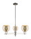 Arcadia Three Light Pendant in Polished Nickel (405|716-3CR-PN-G128-6)