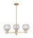 Arcadia Three Light Pendant in Champagne Bronze (405|716-3CR-CB-G122C-6CL)