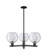 Arcadia Three Light Pendant in Matte Black (405|716-3CR-BK-G124-8)