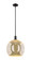 Arcadia One Light Mini Pendant in Matte Black (405|716-1S-BK-G128-14)