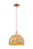 Arcadia One Light Mini Pendant in Antique Copper (405|716-1S-AC-RBD-12-NAT)