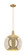 Arcadia One Light Mini Pendant in Brushed Brass (405|716-1P-BB-G128-14)