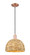 Arcadia One Light Mini Pendant in Antique Copper (405|716-1P-AC-RBD-12-NAT)