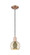 Arcadia One Light Mini Pendant in Antique Copper (405|716-1P-AC-G128-6)