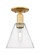 Arcadia One Light Semi-Flush Mount in Satin Gold (405|716-1C-SG-GBC-84)