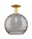 Arcadia One Light Semi-Flush Mount in Satin Gold (405|716-1C-SG-G1213-12SM)