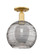 Arcadia One Light Semi-Flush Mount in Satin Gold (405|716-1C-SG-G1213-10SM)