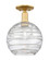 Arcadia One Light Semi-Flush Mount in Satin Gold (405|716-1C-SG-G1213-10CL)