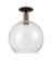 Arcadia One Light Semi-Flush Mount in Oil Rubbed Bronze (405|716-1C-OB-G124-12)