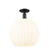 Arcadia One Light Semi-Flush Mount in Matte Black (405|716-1C-BK-G1217-14WV)