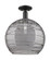 Arcadia One Light Semi-Flush Mount in Matte Black (405|716-1C-BK-G1213-14CL)