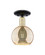 Arcadia One Light Semi-Flush Mount in Black Antique Brass (405|716-1C-BAB-G128-6)