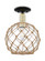 Arcadia One Light Semi-Flush Mount in Black Antique Brass (405|716-1C-BAB-G122-10RB)