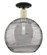 Arcadia One Light Semi-Flush Mount in Black Antique Brass (405|716-1C-BAB-G1213-12SM)