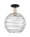 Arcadia One Light Semi-Flush Mount in Black Antique Brass (405|716-1C-BAB-G1213-12CL)