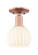 Arcadia One Light Semi-Flush Mount in Antique Copper (405|716-1C-AC-G1217-6WV)