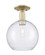 Arcadia One Light Semi-Flush Mount in Antique Brass (405|716-1C-AB-G124-10)