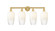 Edison Four Light Bath Vanity in Satin Gold (405|616-4W-SG-G484-7OP)