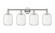 Edison Four Light Bath Vanity in Polished Nickel (405|616-4W-PN-G460-7CL)