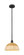 Edison One Light Mini Pendant in Matte Black (405|616-1S-BK-NBD2-12-NAT)
