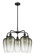 Ballston Five Light Chandelier in Matte Black (405|516-5CR-BK-G484-7SL)