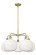 Ballston Five Light Chandelier in Antique Brass (405|516-5CR-AB-G481-10OP)