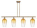 Ballston Four Light Island Pendant in Brushed Brass (405|516-4I-BB-G484-7AM)
