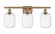 Ballston Three Light Bath Vanity in Brushed Brass (405|516-3W-BB-G460-7CL)