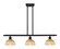 Ballston Three Light Island Pendant in Matte Black (405|516-3I-BK-NBD2-75-NAT)