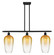 Ballston Three Light Island Pendant in Matte Black (405|516-3I-BK-G484-7AM)